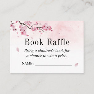 Tarjeta De Recepción Boletos de Raffle de Baby Shower con flores de cer