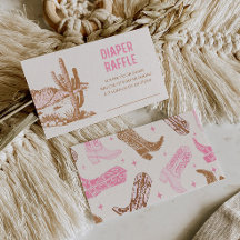 Boletos de Raffle de Baby Shower Diaper de Cowgirl