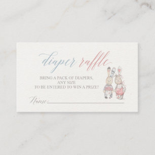 Tarjeta De Recepción Boletos de Raffle de Bunny Diaper para Baby Shower