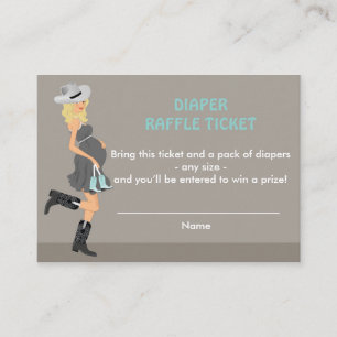 Tarjeta De Recepción Boletos de Raffle de Cowboy Baby Shower Diaper - R