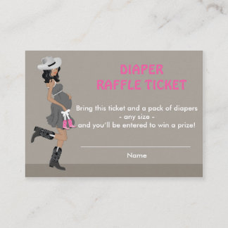 Tarjeta De Recepción Boletos de Raffle de Diaper para Novia Afroamerica