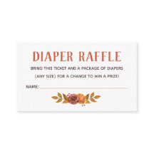 Boletos de Raffle de Diaper Rustic Otoño