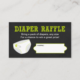Tarjeta De Recepción Boletos de Raffle de Diaper / verde neutro de Chal