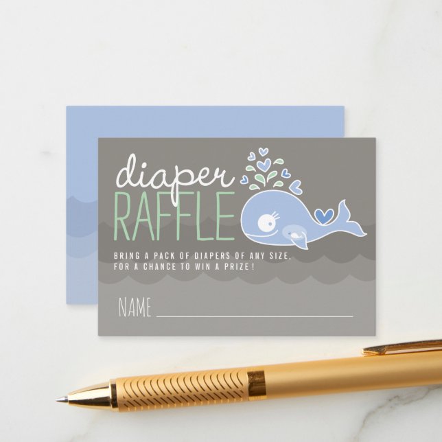 Tarjeta De Recepción Boletos de Raffle de la mami embarazada azul (Anverso/Reverso In Situ)