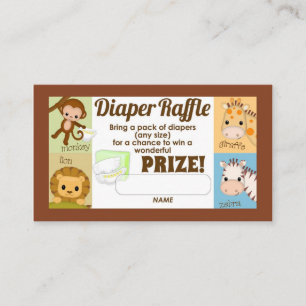 Tarjeta De Recepción Boletos de Raffle de pañal de la jungla de monos 1