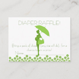 Tarjeta De Recepción Boletos de Raffle de silueta verde de Baby Shower