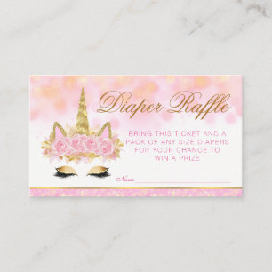 Tarjeta De Recepción Boletos de Raffle de Unicorn