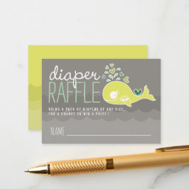 Tarjeta De Recepción Boletos de Raffle de Whale de mami Embarazada Verd