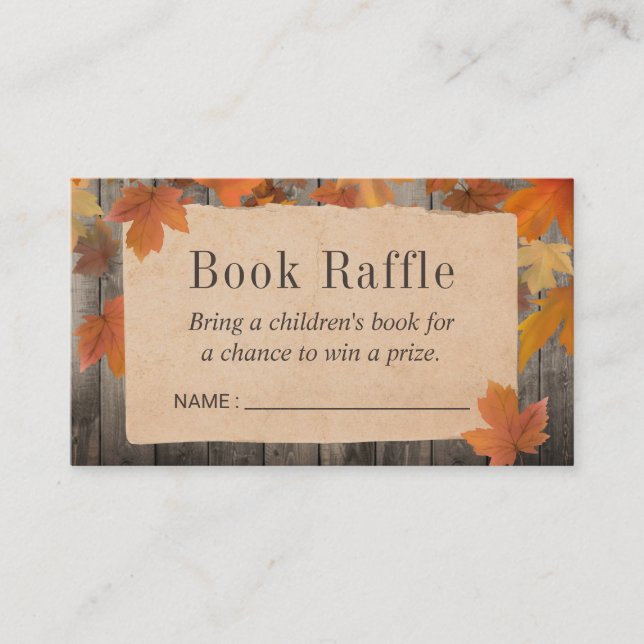 Tarjeta De Recepción Boletos de Raffle para libros rusos de otoño en Ba (Anverso)