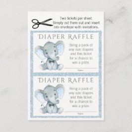Tarjeta De Recepción Boletos de Raffle para niños elefantes