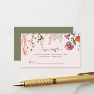Tarjeta De Recepción Boletos de Rifa de Pañales Baby in Bloom Sobres