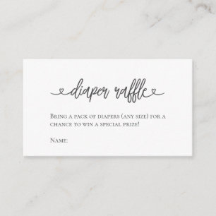 Tarjeta De Recepción Boletos de Rifas de Pañales Baby Shower Minimalist
