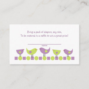 Tarjeta De Recepción Boletos o parte movible verdes púrpuras de la rifa