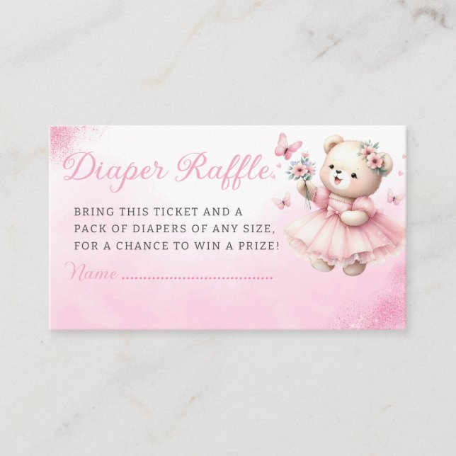 Tarjeta De Recepción Boletos para rifa de aguijón con colmenillas rosa (Anverso)