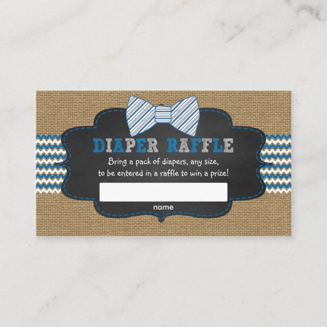 Tarjeta De Recepción Boletos para rifa de pañales para la ducha de bebé (Anverso)