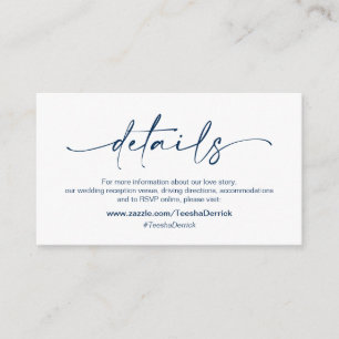 Tarjeta De Recepción Bolígrafo de tinta Minimalista de la Marina Casual