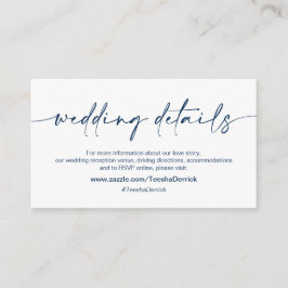 Tarjeta De Recepción Bolígrafo de tinta Minimalista de la Marina Casual