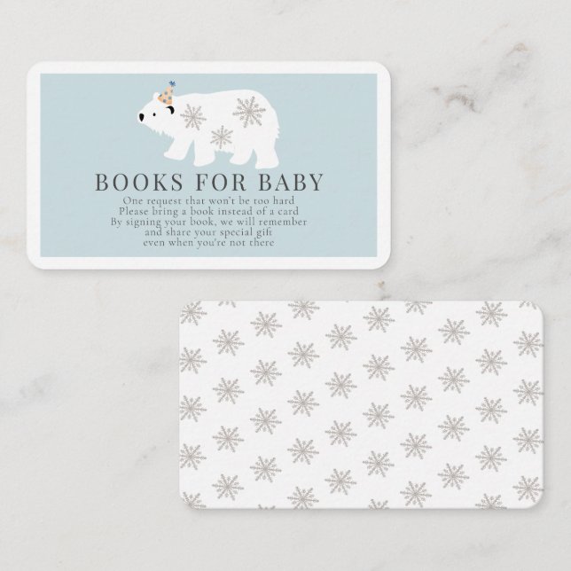 Tarjeta De Recepción Bolos de niño azul oso polar para bebé (Anverso / Reverso)