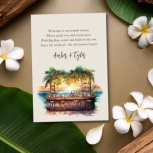 Tarjeta De Recepción Bolsa de regalo de bienvenida para boda en la play