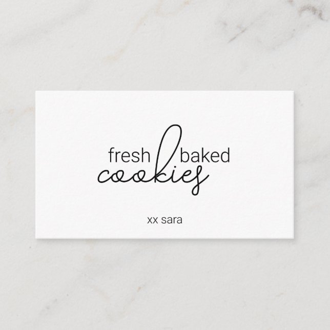 Tarjeta De Recepción Bolsa de regalo de galletas recién horneadas (Anverso)
