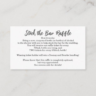 Tarjeta De Recepción Bolsa de valores del boleto de Raffle Bridal Showe