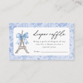 Tarjeta De Recepción Bon Jour Be French Toile Blue Baby Shower