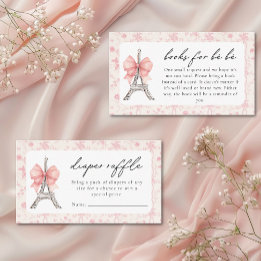 Tarjeta De Recepción Bon Jour Be French Toile Pink Baby Shower