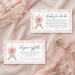 Tarjeta De Recepción Bon Jour Be French Toile Pink Baby Shower