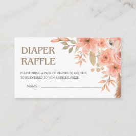 Tarjeta De Recepción Bonito Acuarela Flores Diaper Primavera Raffle