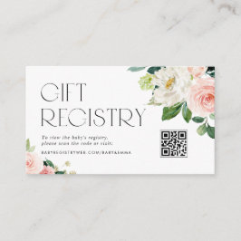 Tarjeta De Recepción Bonito acuarela Flores Jardín Registro de código Q