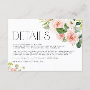 Tarjeta De Recepción Bonito acuática Boda de flores de jardín
