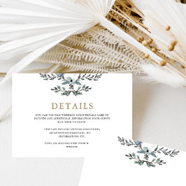 Tarjeta De Recepción Bonito Boda de Foliage Azul