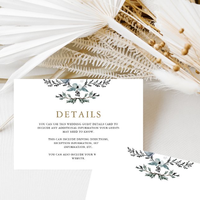 Tarjeta De Recepción Bonito Boda de Foliage Azul (Subido por el creador)