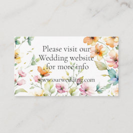 Tarjeta De Recepción Bonito Boho Naranja Pink Watercolor Flores silvest