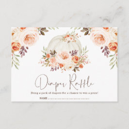 Tarjeta De Recepción Bonito Caída Flor Calabaza Bebé Diaper Raffle