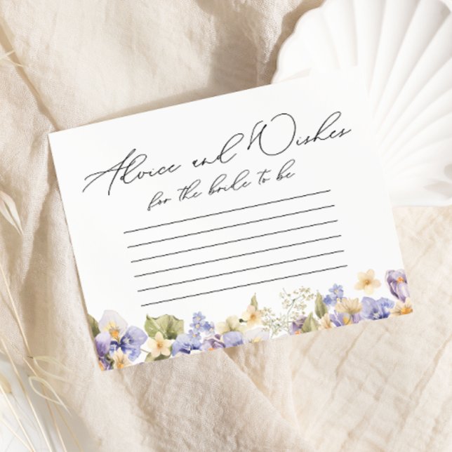 Tarjeta De Recepción Bonito, consejo floral y deseo de ducha nupcial (Subido por el creador)