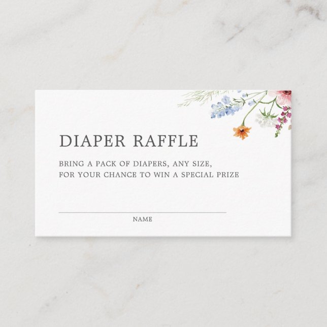 Tarjeta De Recepción Bonito Diaper Border Raffle (Anverso)
