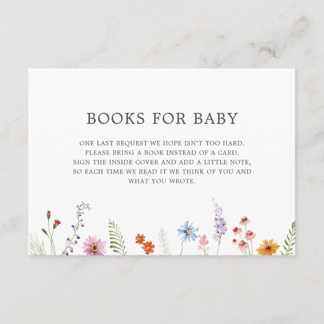 Tarjeta De Recepción Bonito Libros Fronterizos De Flores Silvestres Par (Anverso)