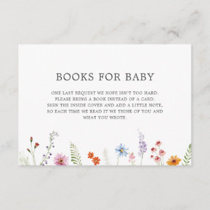 Tarjeta De Recepción Bonito Libros Fronterizos De Flores Silvestres Par