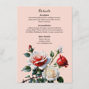 Tarjeta De Recepción Bonito oscuro rosa rosa rojo rosa rosas rojas boda