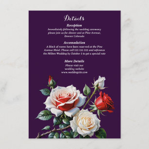 Tarjeta De Recepción Bonito oscuro rosa rosa rojo rosa rosas rojas boda