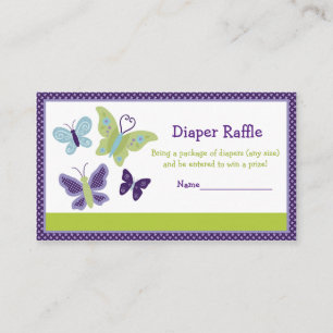 Tarjeta De Recepción Bonito pañal de mariposa Raffle Tickets