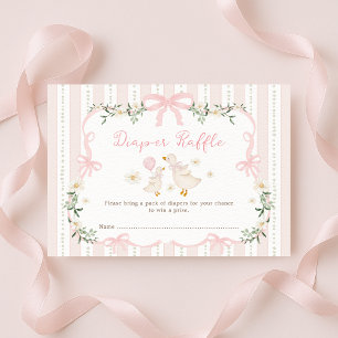 Tarjeta De Recepción Bonito Silly Goose Coquette Bow Diaper Raffle