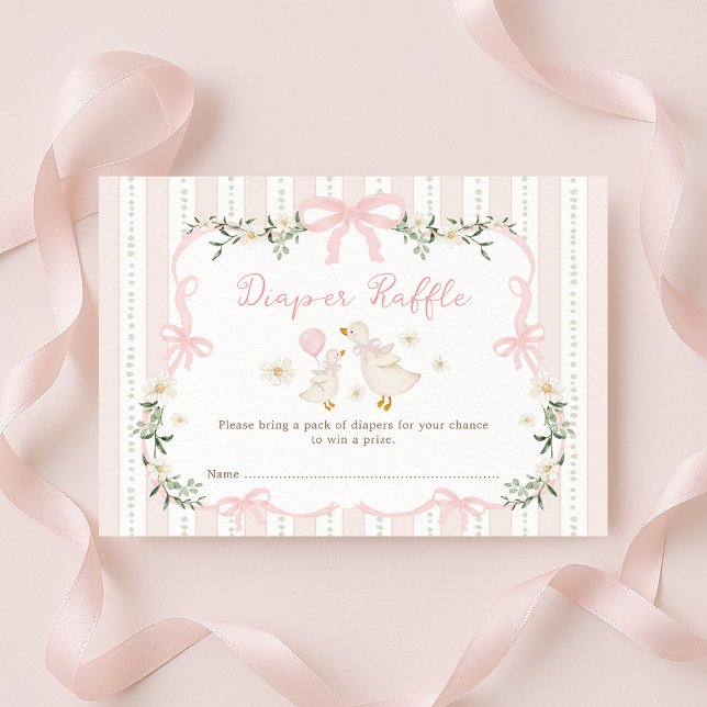 Tarjeta De Recepción Bonito Silly Goose Coquette Bow Diaper Raffle (Subido por el creador)