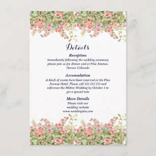 Tarjeta De Recepción Bonito simple minimalista deja ramas boda