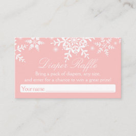Tarjeta De Recepción Bonito Snowflakes Baby Shower Diaper Raffle Ticket