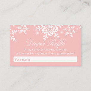 Tarjeta De Recepción Bonito Snowflakes Baby Shower Diaper Raffle Ticket
