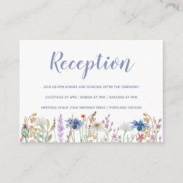Tarjeta De Recepción Bonito Watercolor Boda de flores silvestres