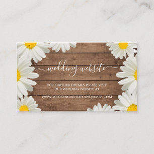 Tarjeta De Recepción Bonitos Daisies White Floral Rustic Boda