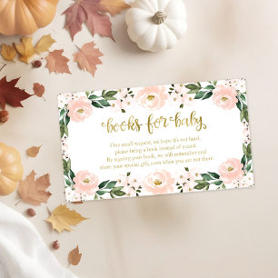 Tarjeta De Recepción Bonitos Libros De Baby Shower De Flores Rosa Para 